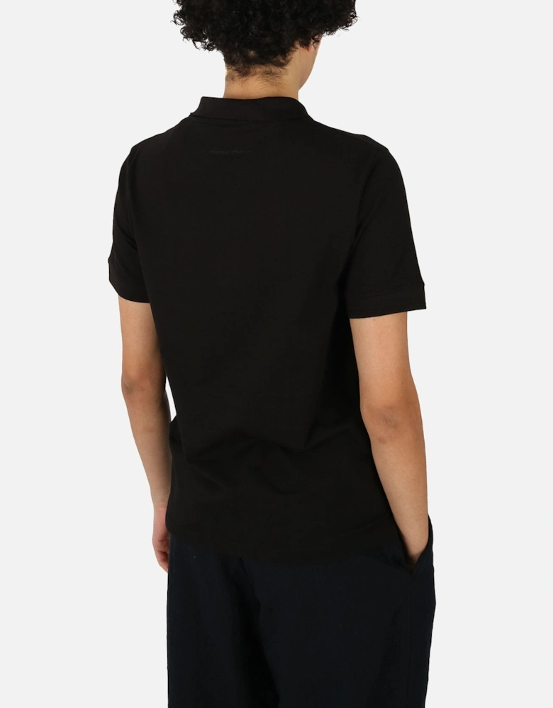 Embroidered Zip Black Polo