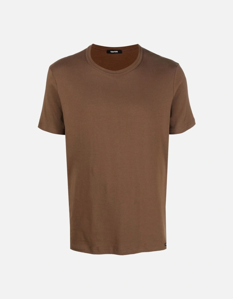 Cotton Stretch T-shirt Brown