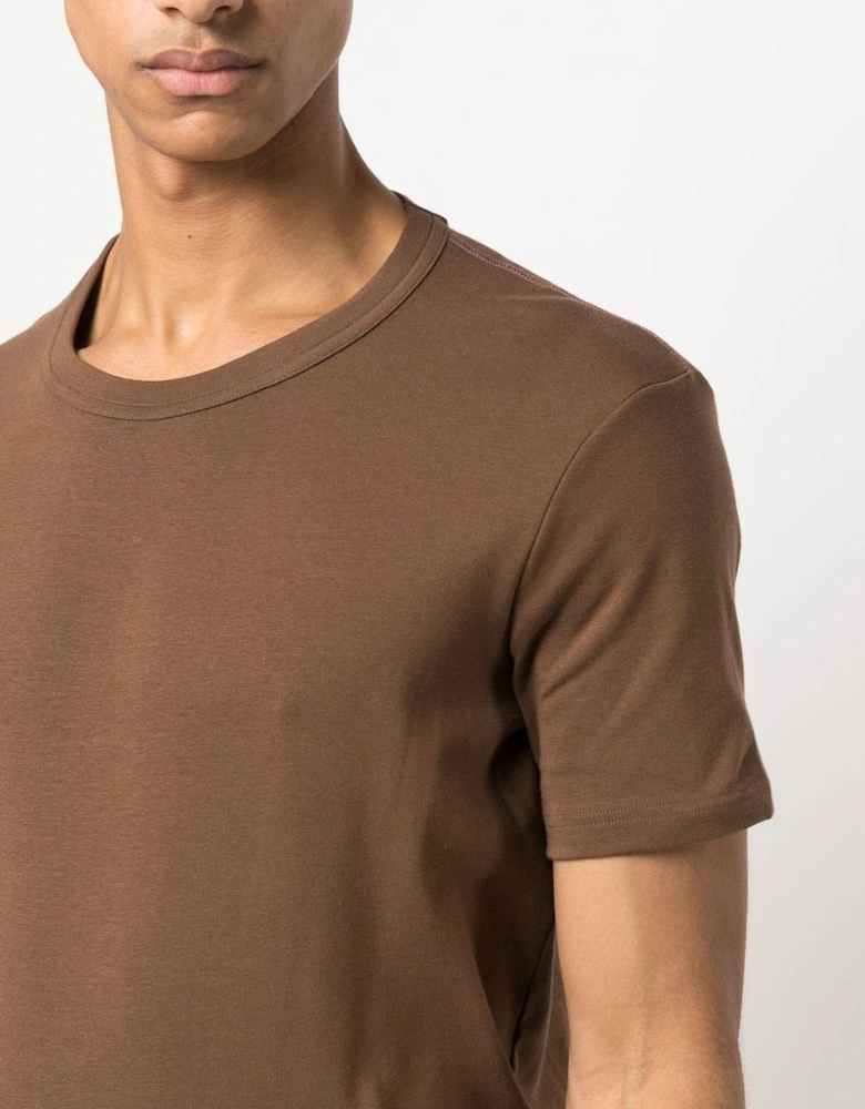 Cotton Stretch T-shirt Brown