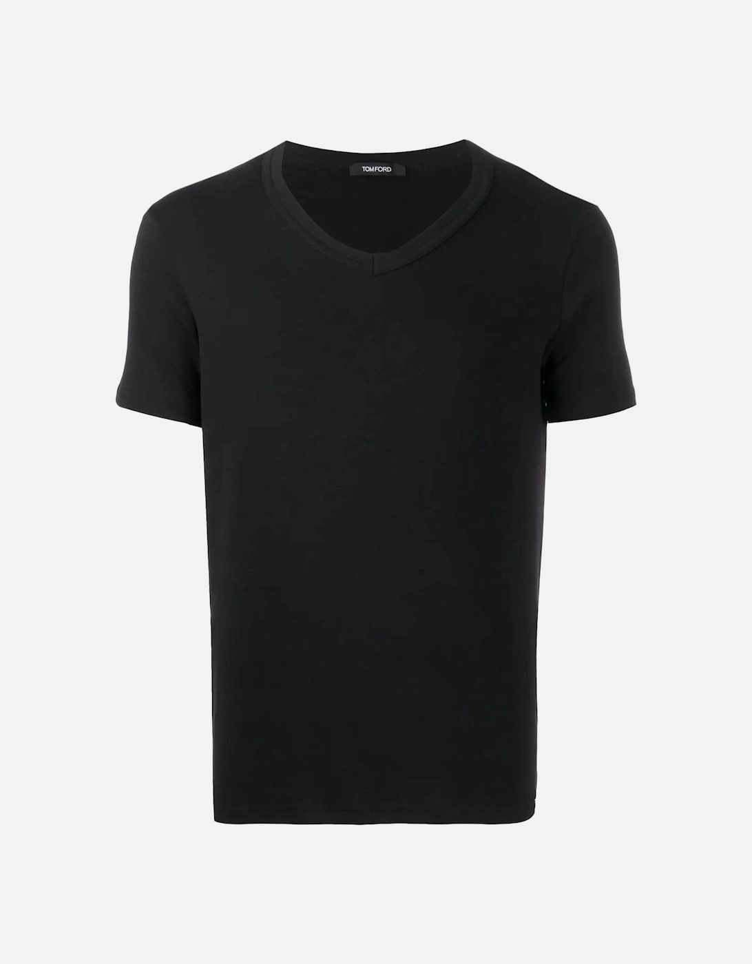 V Neck Cotton Stretch T-shirt Black, 6 of 5