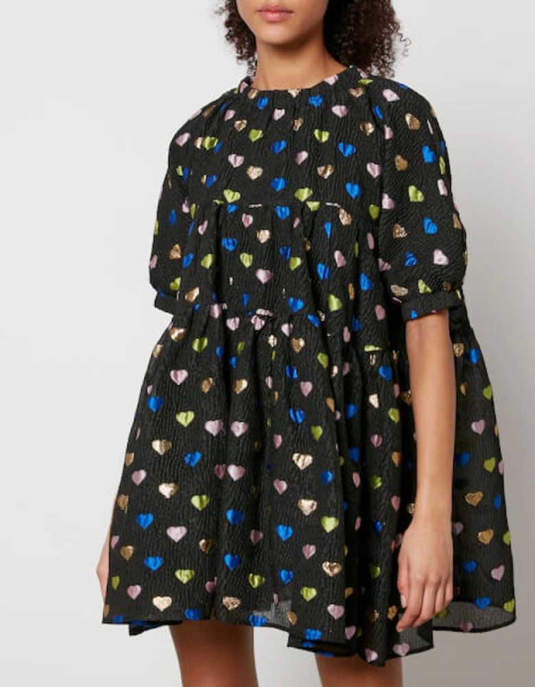 Canvas Heart Cloqué-Jacquard Mini Dress
