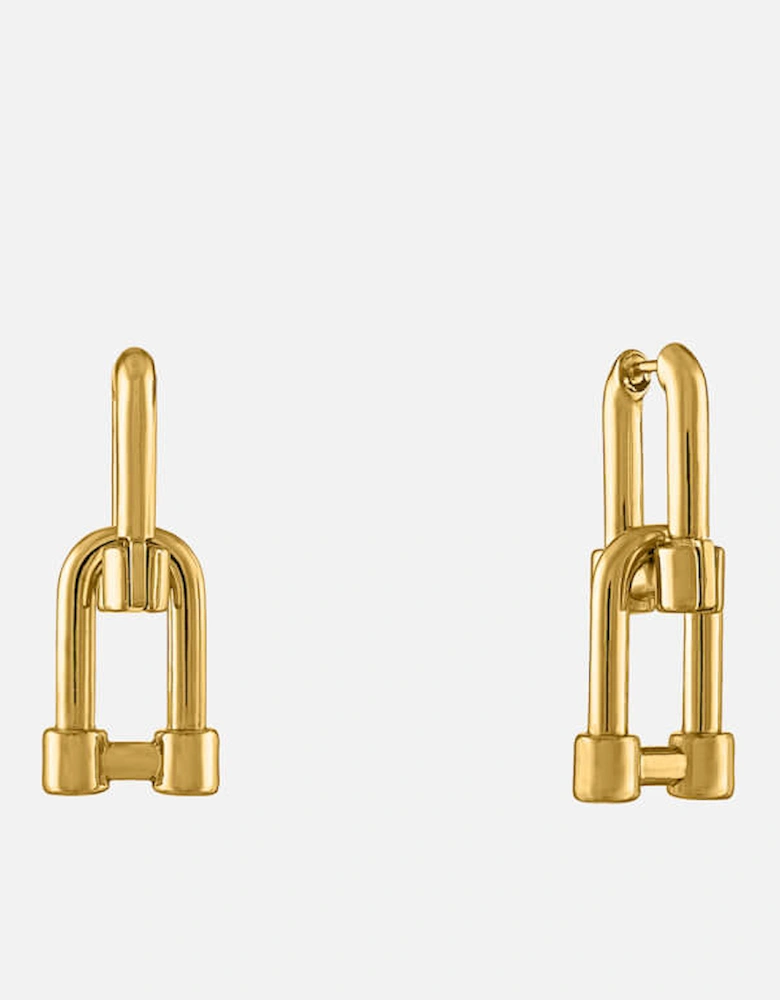 The Zoë Cylinder Drop 18 Karat Gold-Plated Earrings