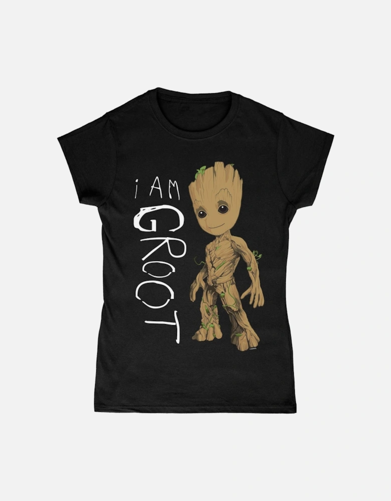 Womens/Ladies I Am Groot Scribble T-Shirt