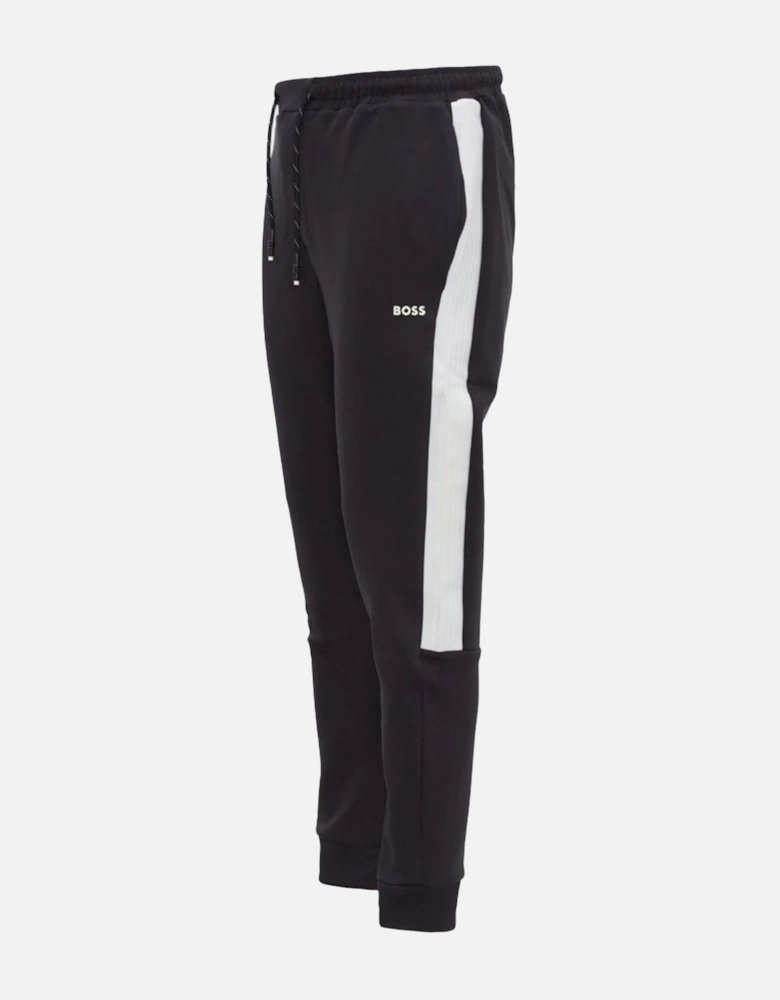 BOSS Cotton-Blend Tracksuit Bottoms With Side-Stripe Tape Navy