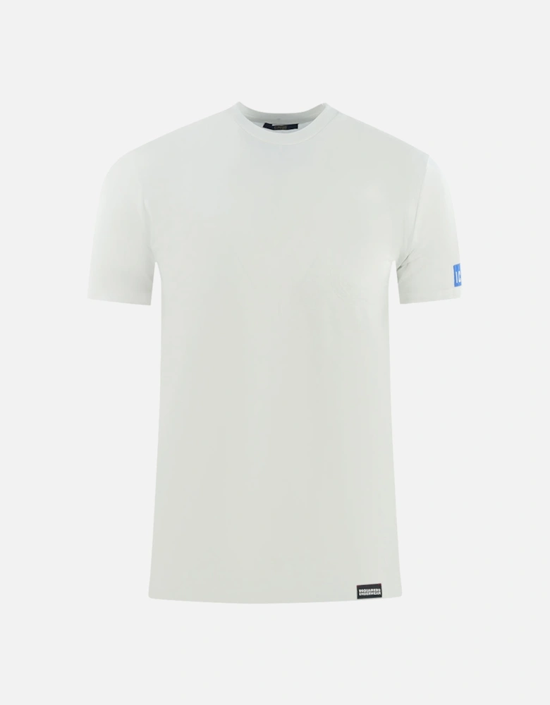 Icon Box Logo on Sleeve White Underwear T-Shirt
