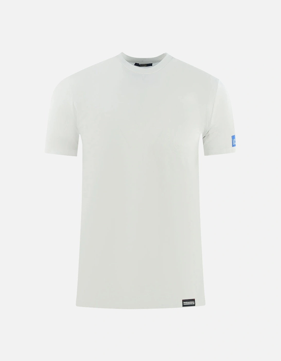 Icon Box Logo on Sleeve White Underwear T-Shirt, 4 of 3