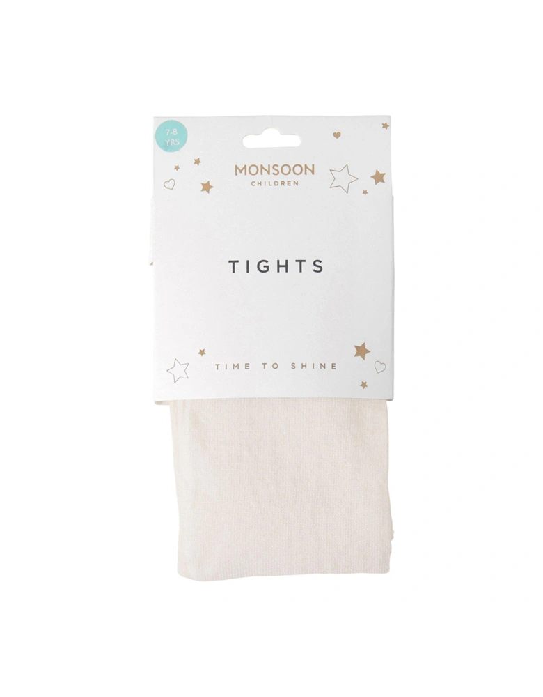 Girls Frosted Tights - Ivory