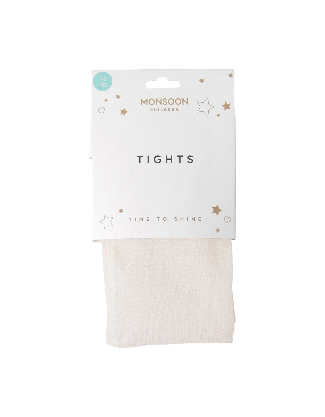 Girls Frosted Tights - Ivory, 2 of 1