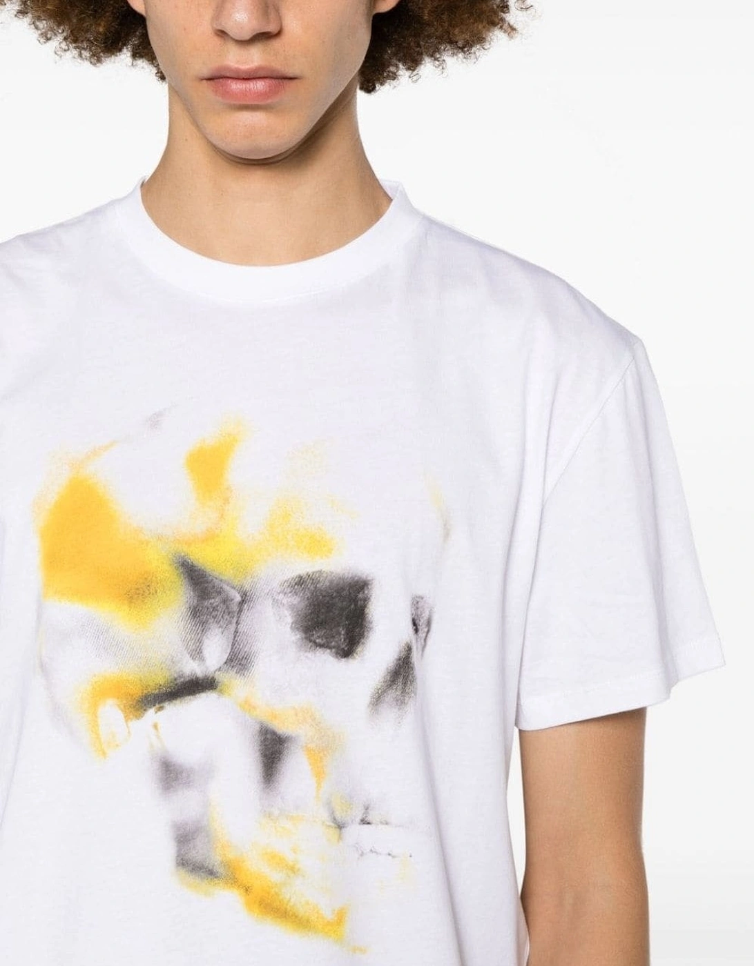 Obscured Skull Print T-shirt White