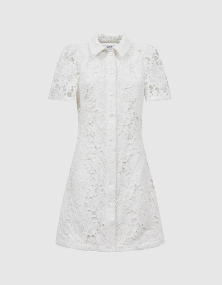 Leo Lin Lace Shirt Mini Dress