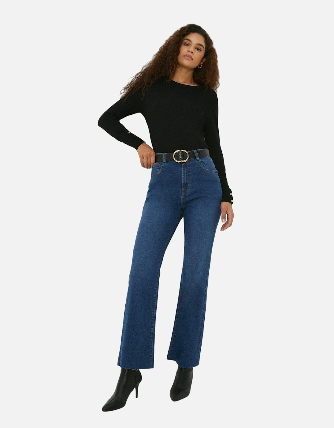 Womens/Ladies Stretch Crop Kickflare Tall Jeans