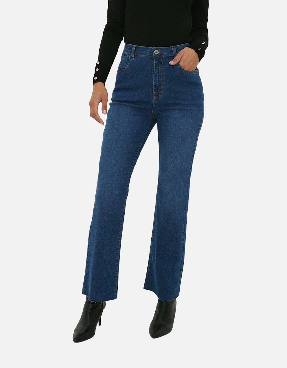 Womens/Ladies Stretch Crop Kickflare Tall Jeans, 5 of 4