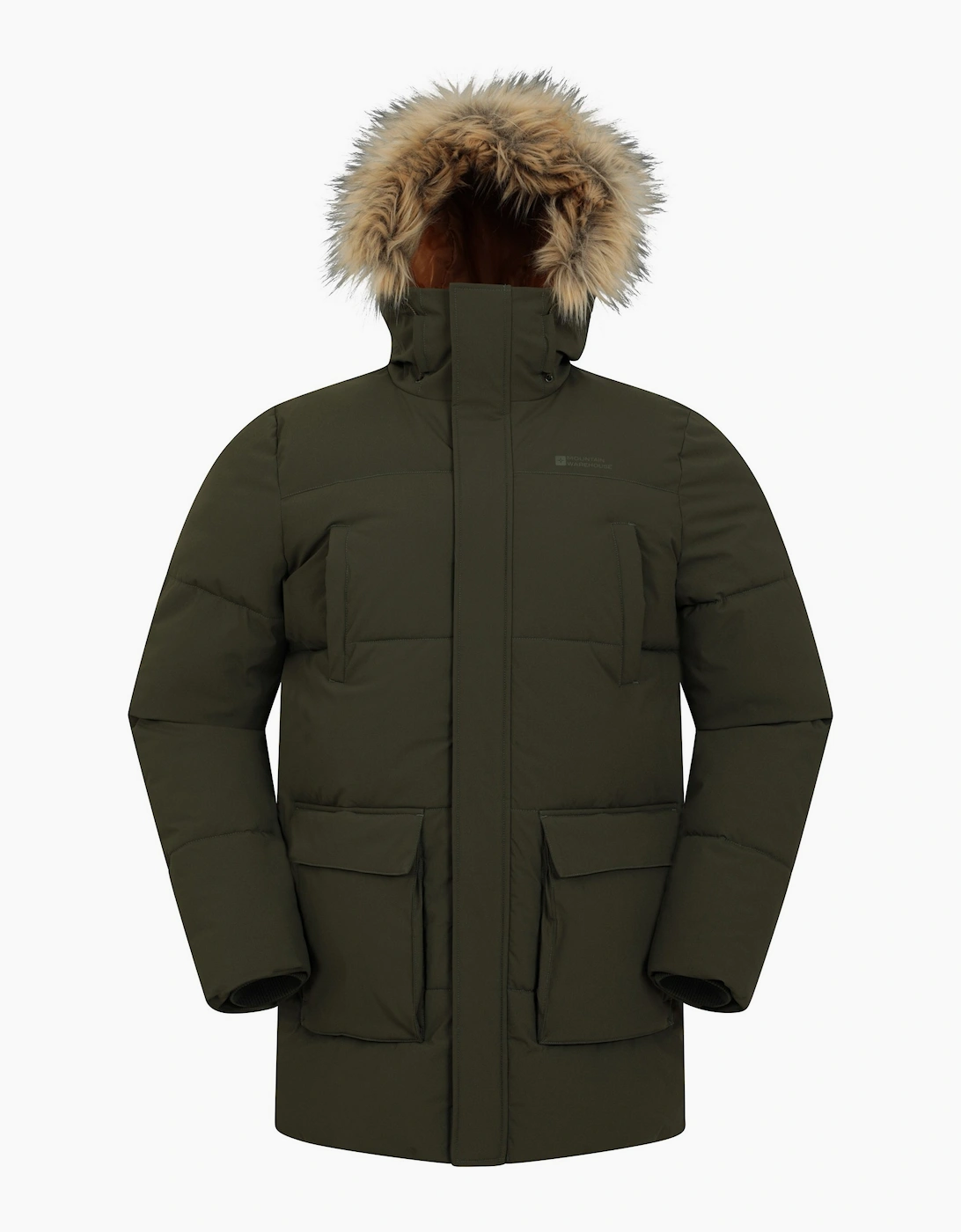 Men's Mountain Warehouse Mens Fern Water Resistant Padded Parka - Green - Size: 38/Regular