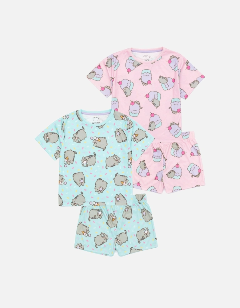 Girls Cat Short Pyjama Set (Pack of 2)