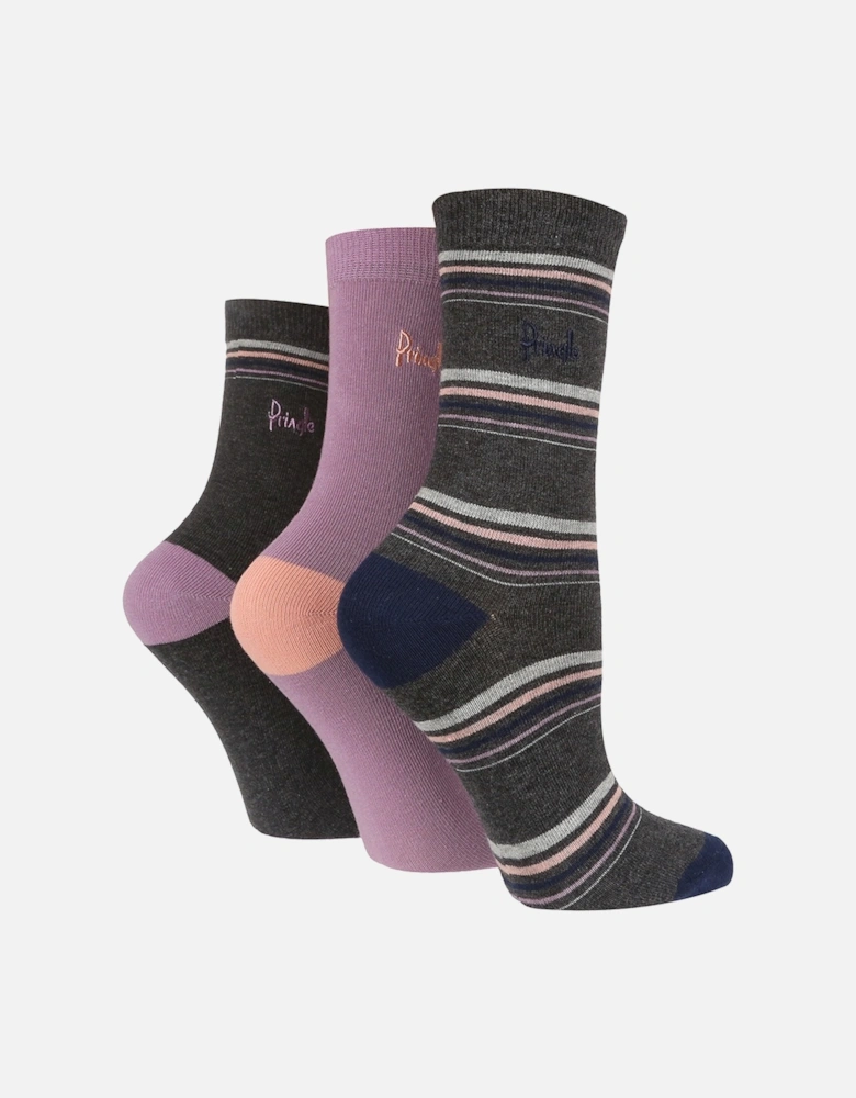 3 PAIR LADIES THIN STRIPE SOCKS