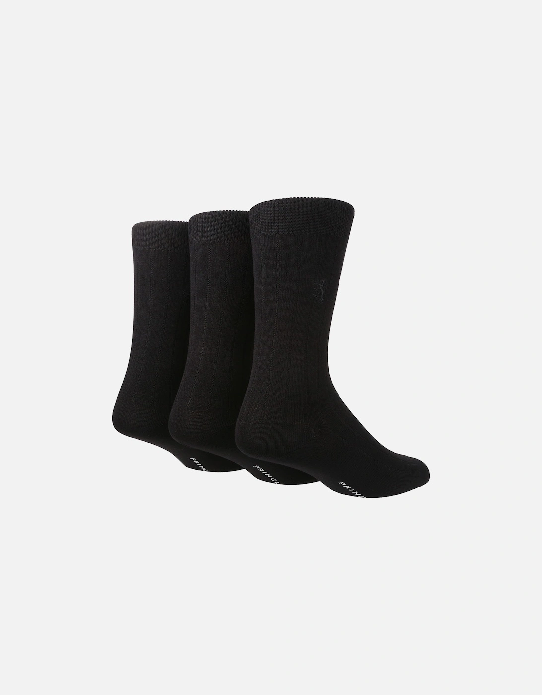 3 PAIR BLACK LABEL MENS RIB BAMBOO SOCKS, 2 of 1