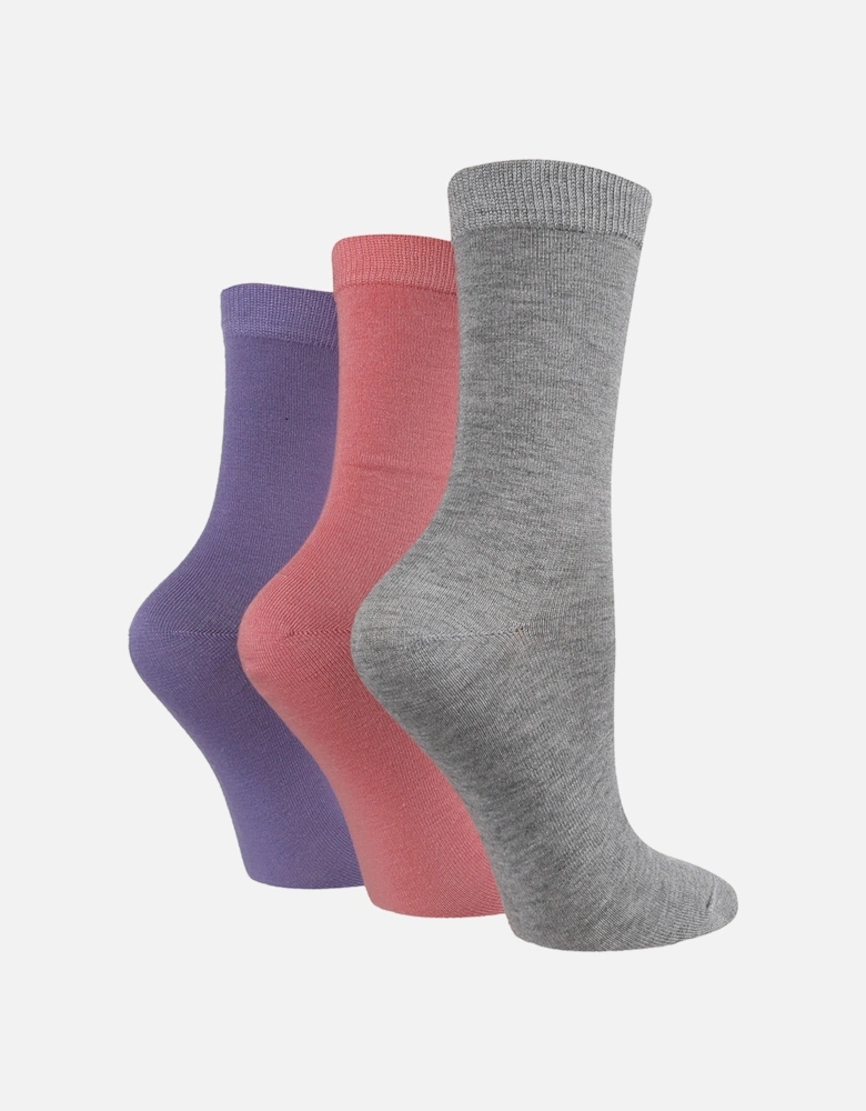 3 PAIR SOCKSHOP LADIES BAMBOO PLAIN SOCKS