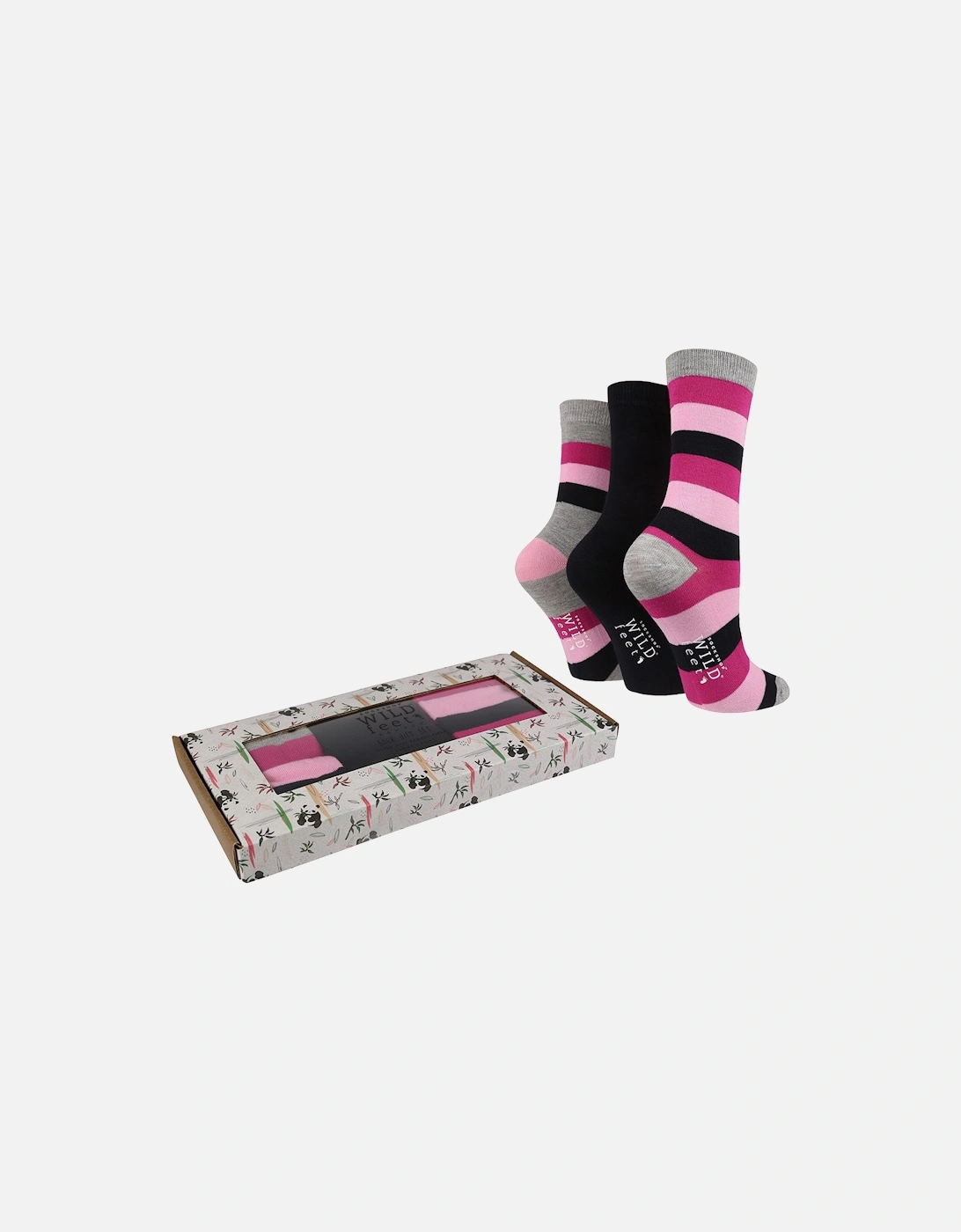 3 PAIR SOCKSHOP LADIES BAMBOO SOCKS - CRAFT PANDA GIFT BOX, 2 of 1