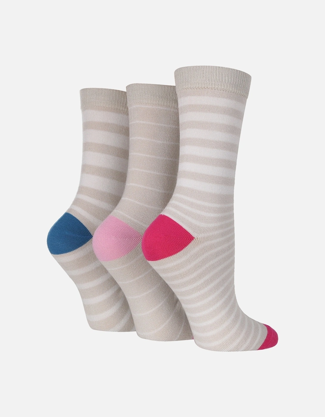 3 PAIR SOCKSHOP LADIES BAMBOO STRIPED SOCKS, 2 of 1