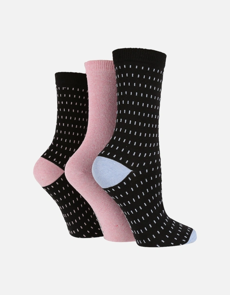 3 PAIR 100% RECYCLED LADIES SOCKS WITH SMALL DASH