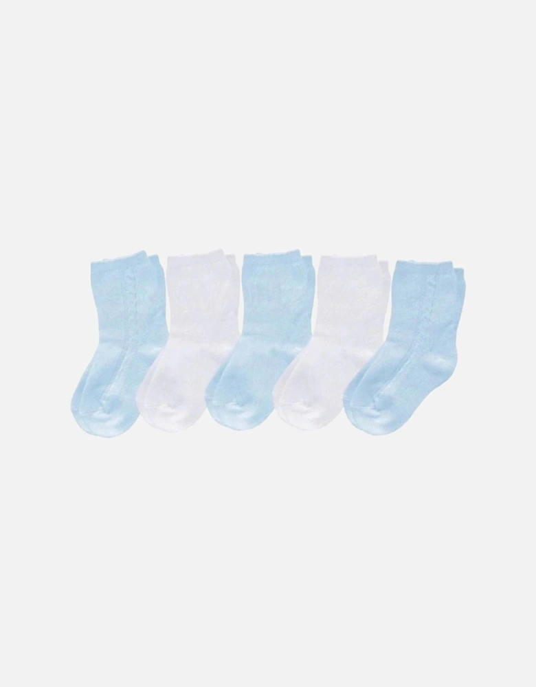 Blue + White 5 Pack Socks