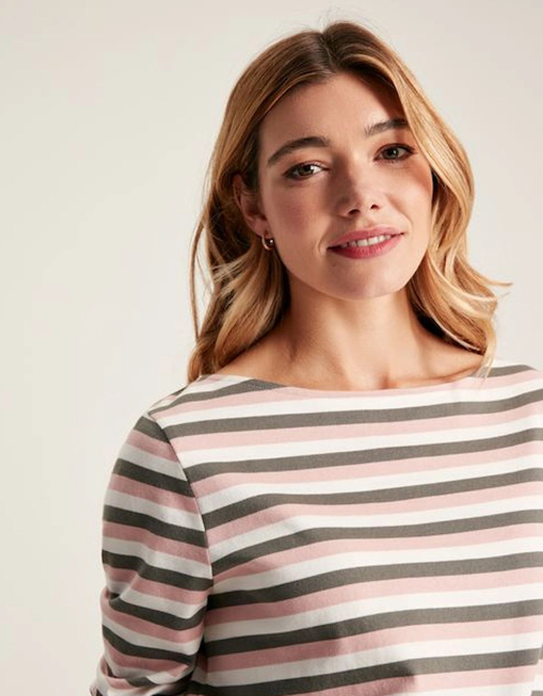 Women's Harbour Pink Stripe Long Sleeve Breton Top