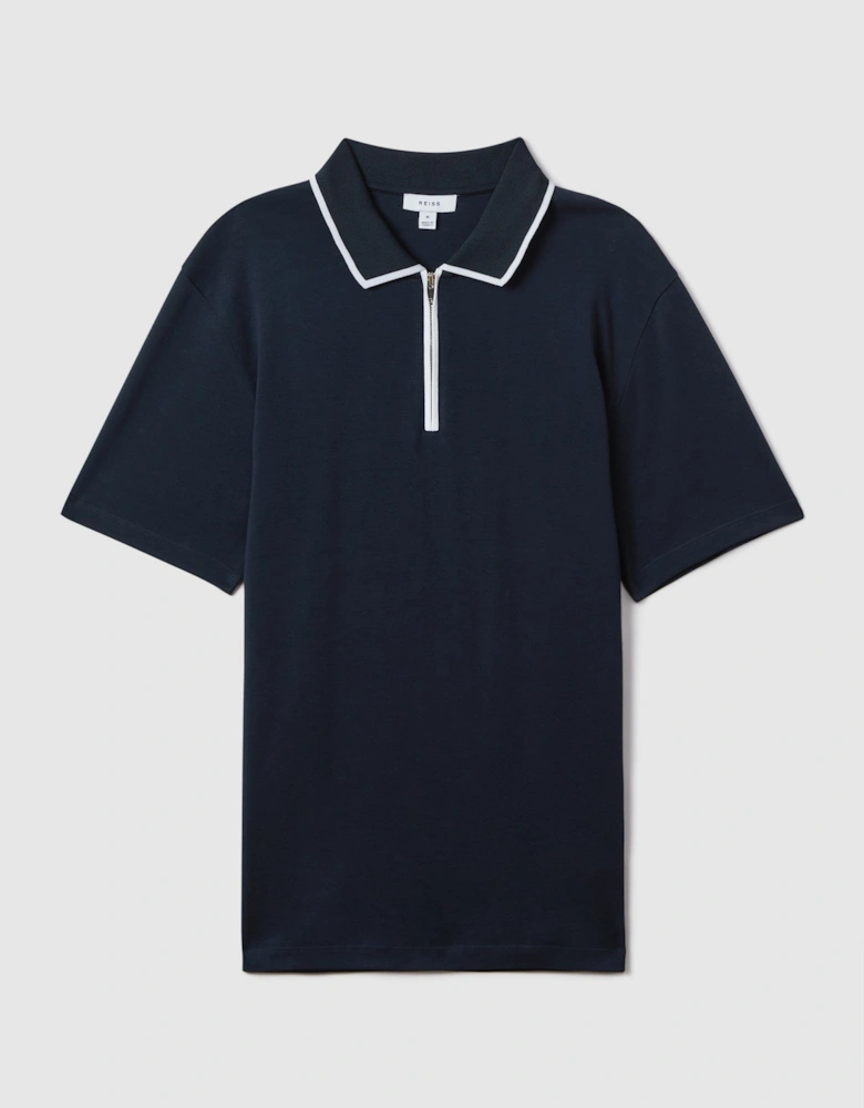 Slim Fit Cotton Quarter Zip Shirt