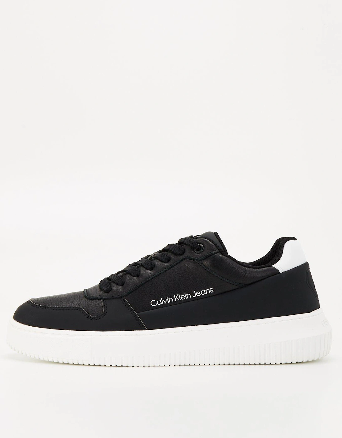 Chunky Cupsole Low Leather Trainer - Black/white, 3 of 2