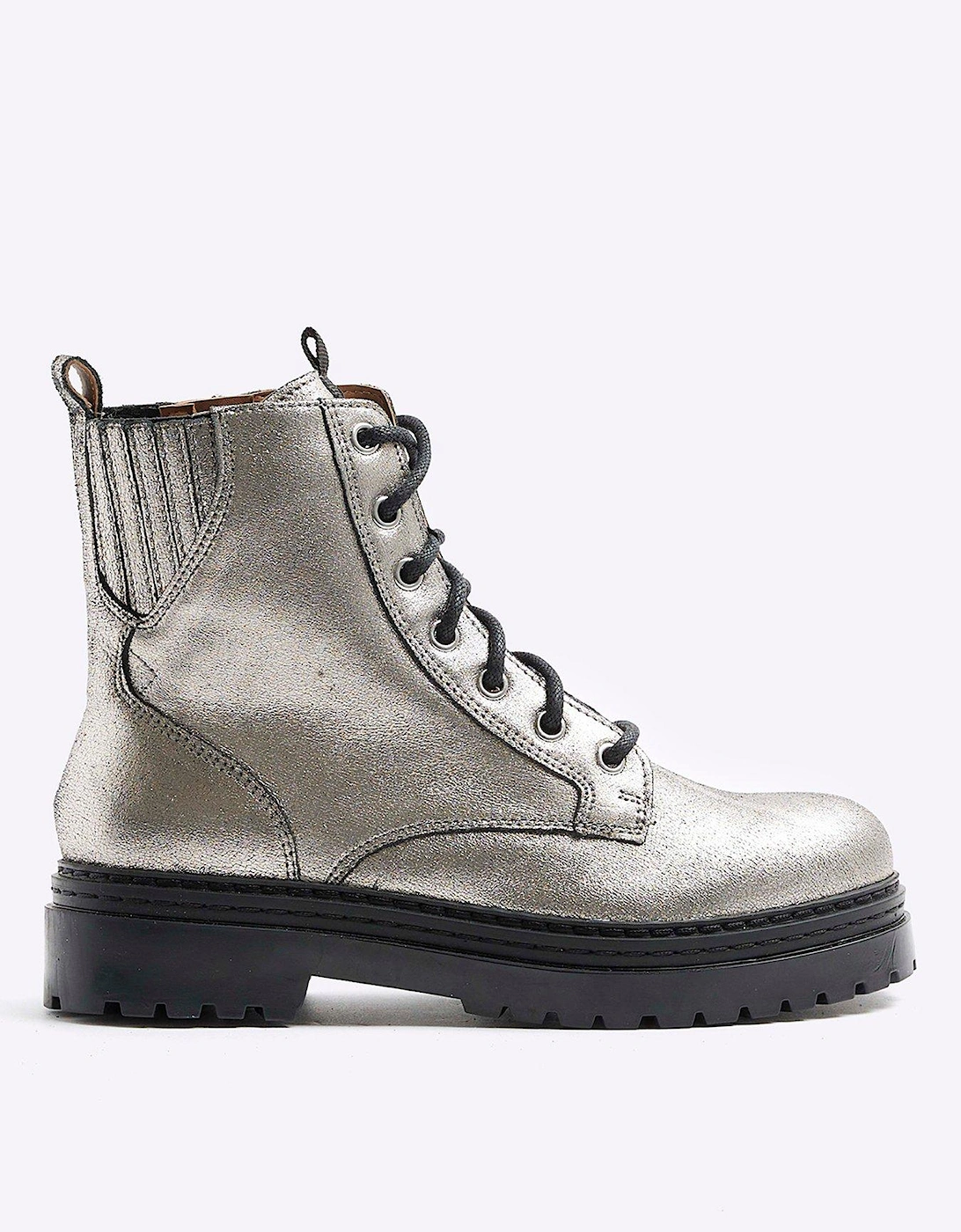 Elastic Lace Up Boot - Silver, 3 of 2