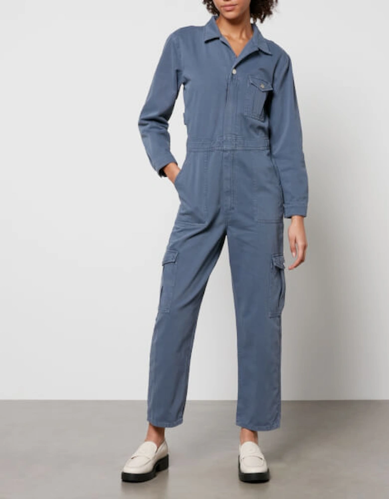 Indie Herringbone Denim Jumpsuit