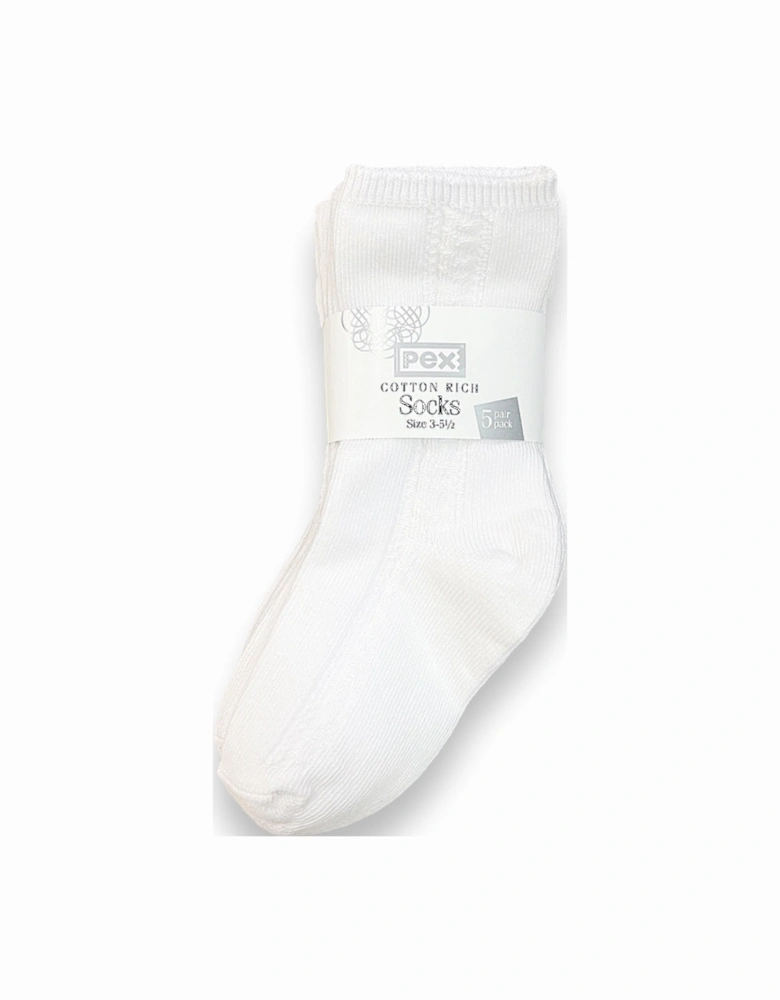 White 5 Pack Socks