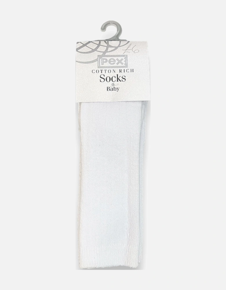 White 2 Pack Knee Socks