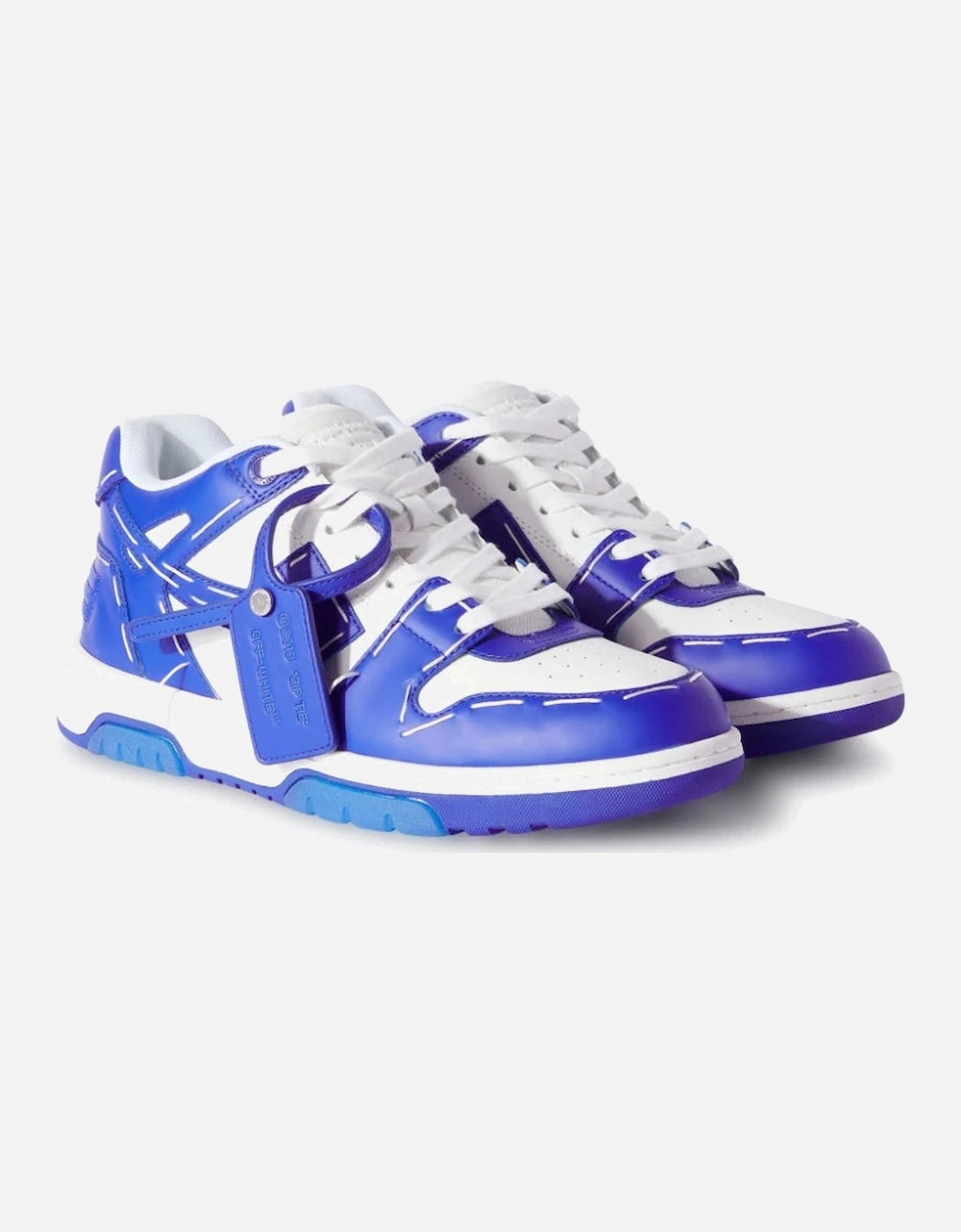 Out of Office Sartorial Stitched Leather Trainers in Blue
