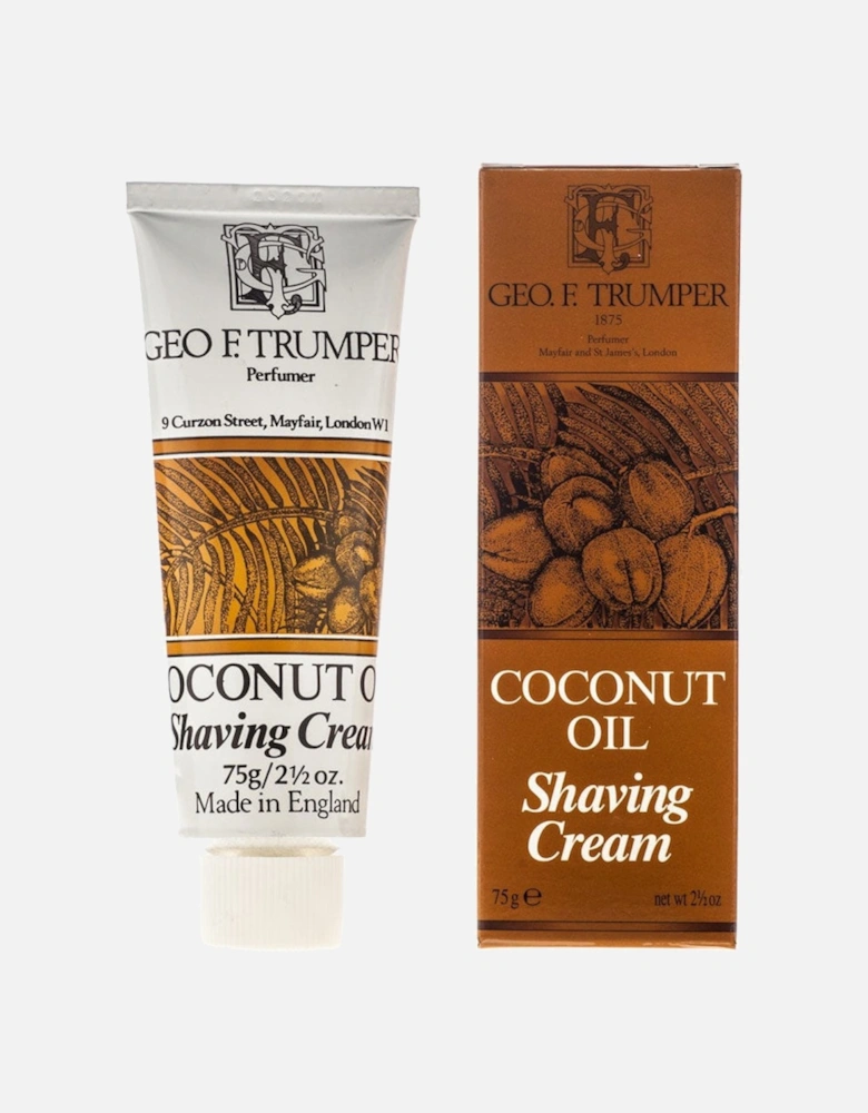 Coconut Oil Shaving Cream Tube 75g Aftershave Foam