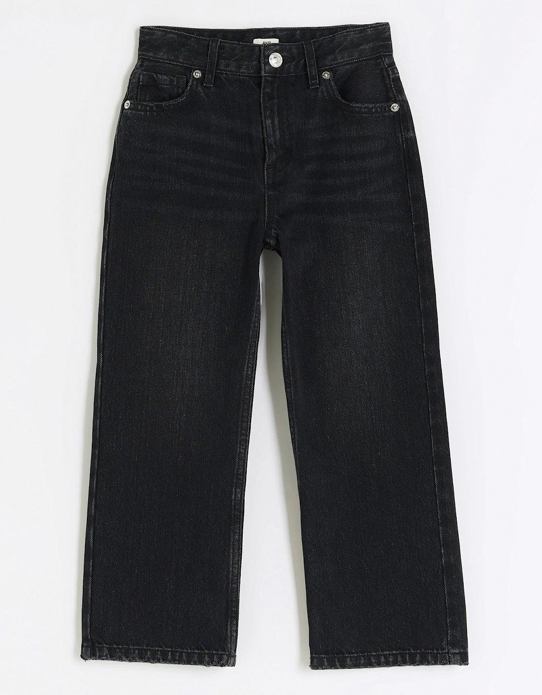 Girls Denim Straight Leg Jeans - Black, 5 of 4
