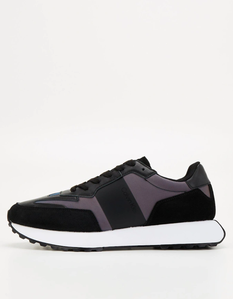 Low Top Lace Up Trainer - Black