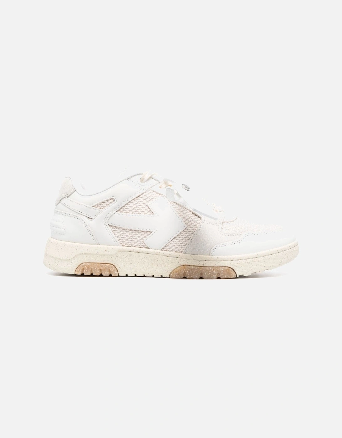 Out of Office Slim Leather Mesh Trainers in Cream White, 5 of 4