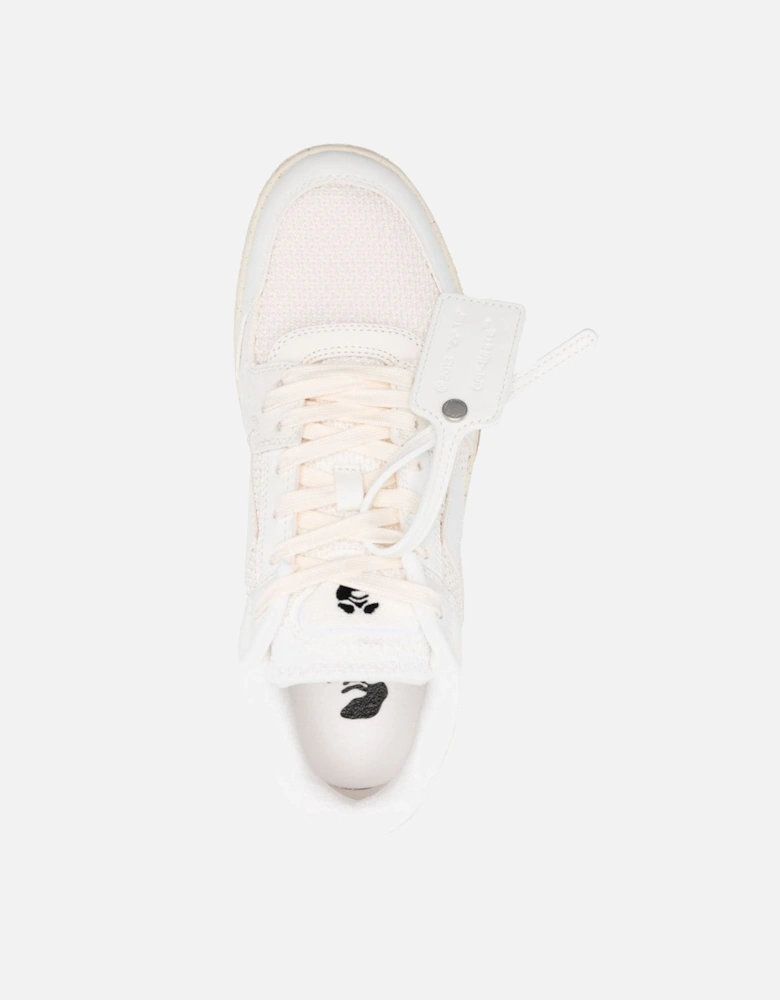 Out of Office Slim Leather Mesh Trainers in Cream White