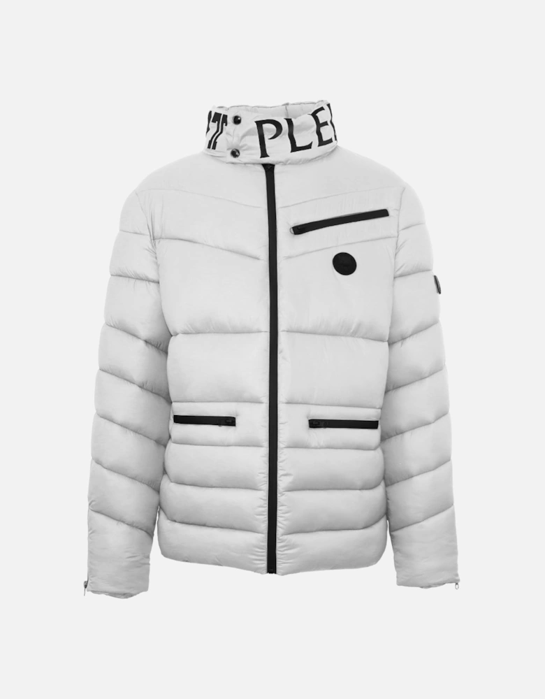 Plein Sport Padded Bold Logo White Jacket