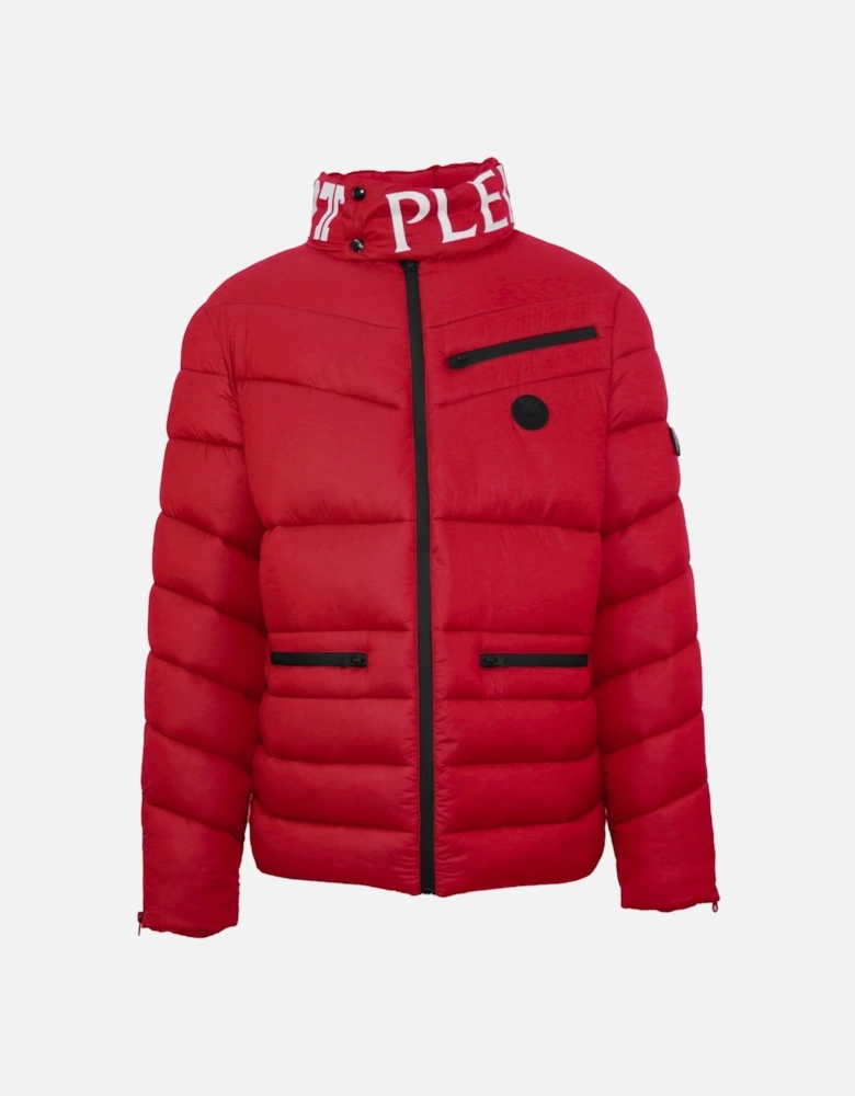 Plein Sport Padded Bold Logo Red Jacket