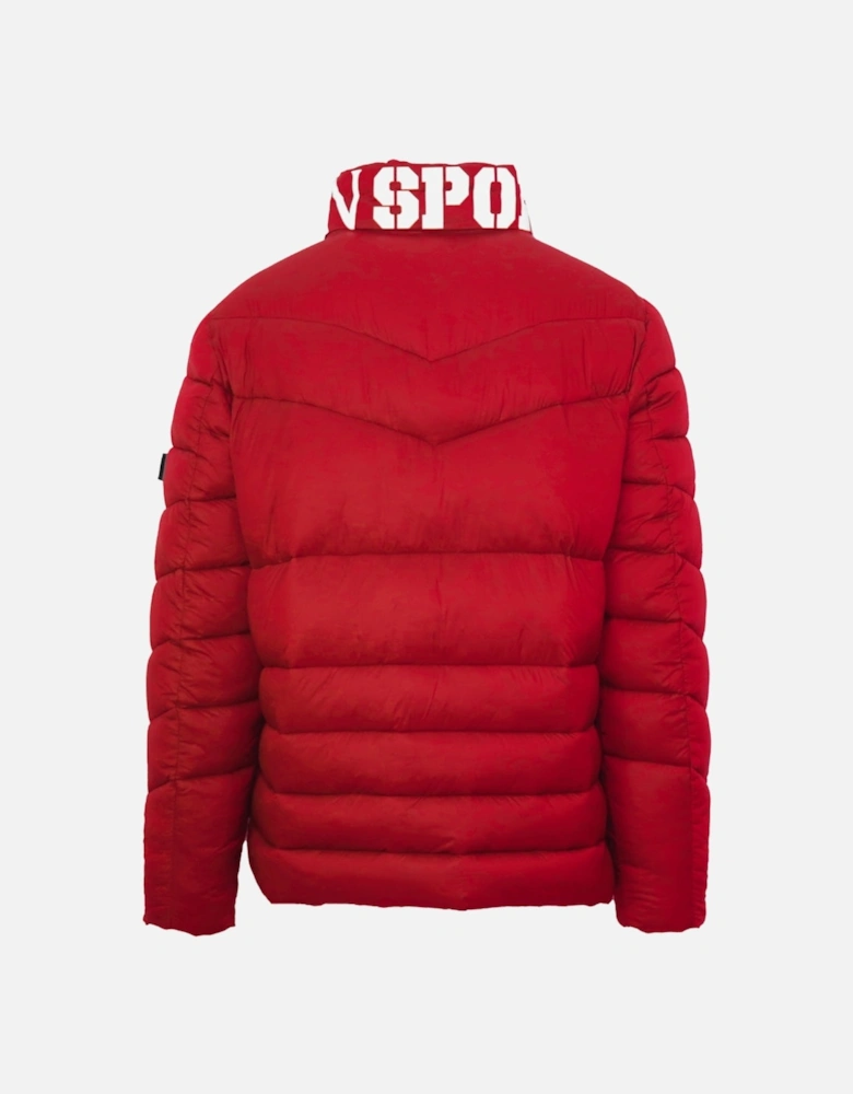 Plein Sport Padded Bold Logo Red Jacket