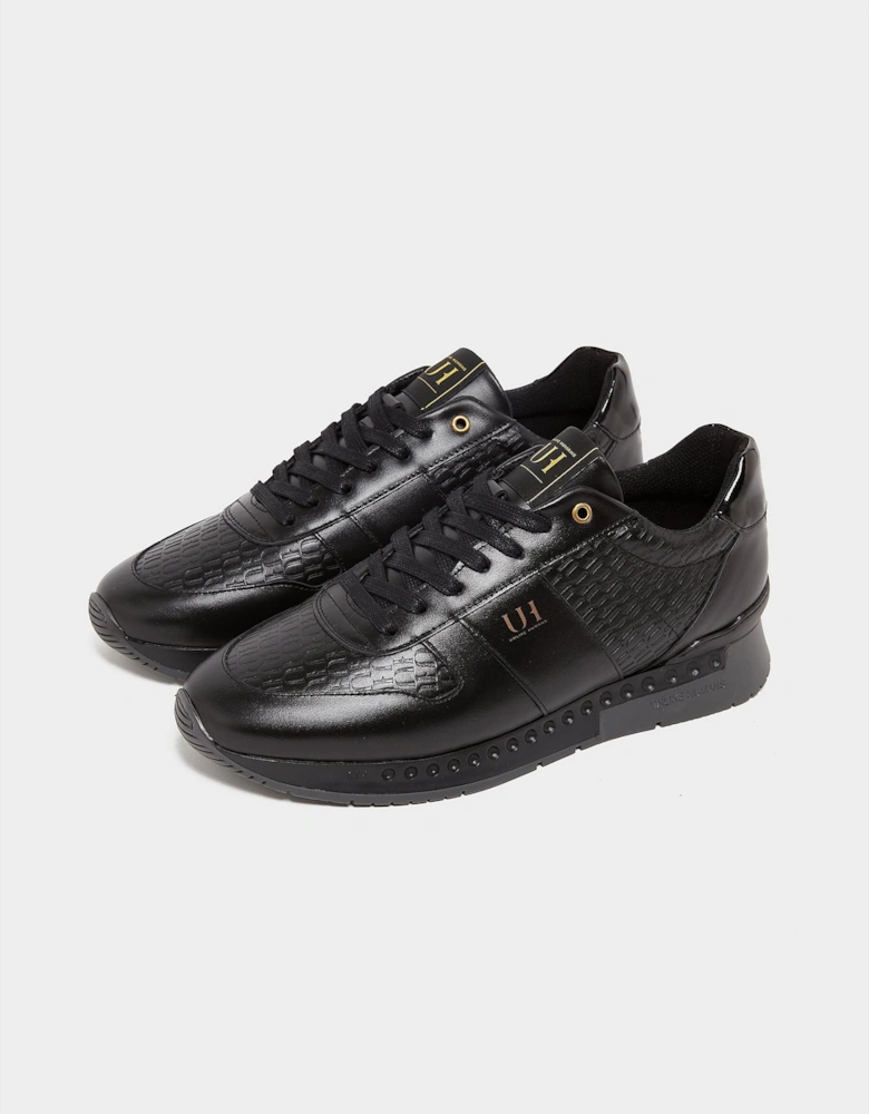 Mens Low Embossed Leather Trainers