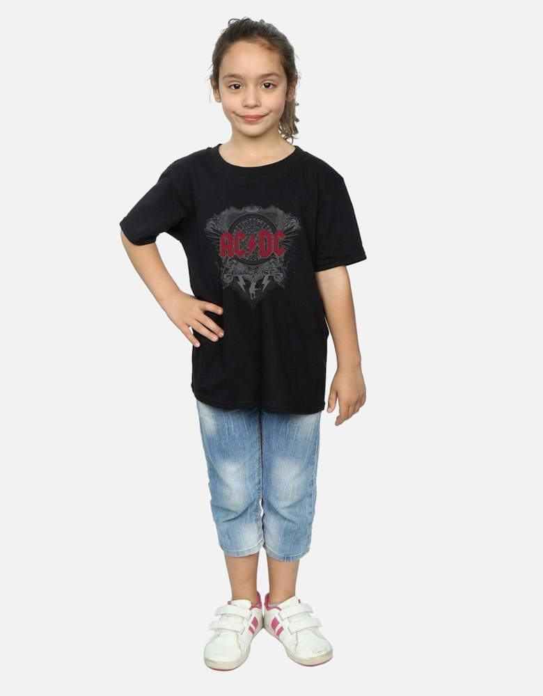 Girls Black Ice With Red Cotton T-Shirt
