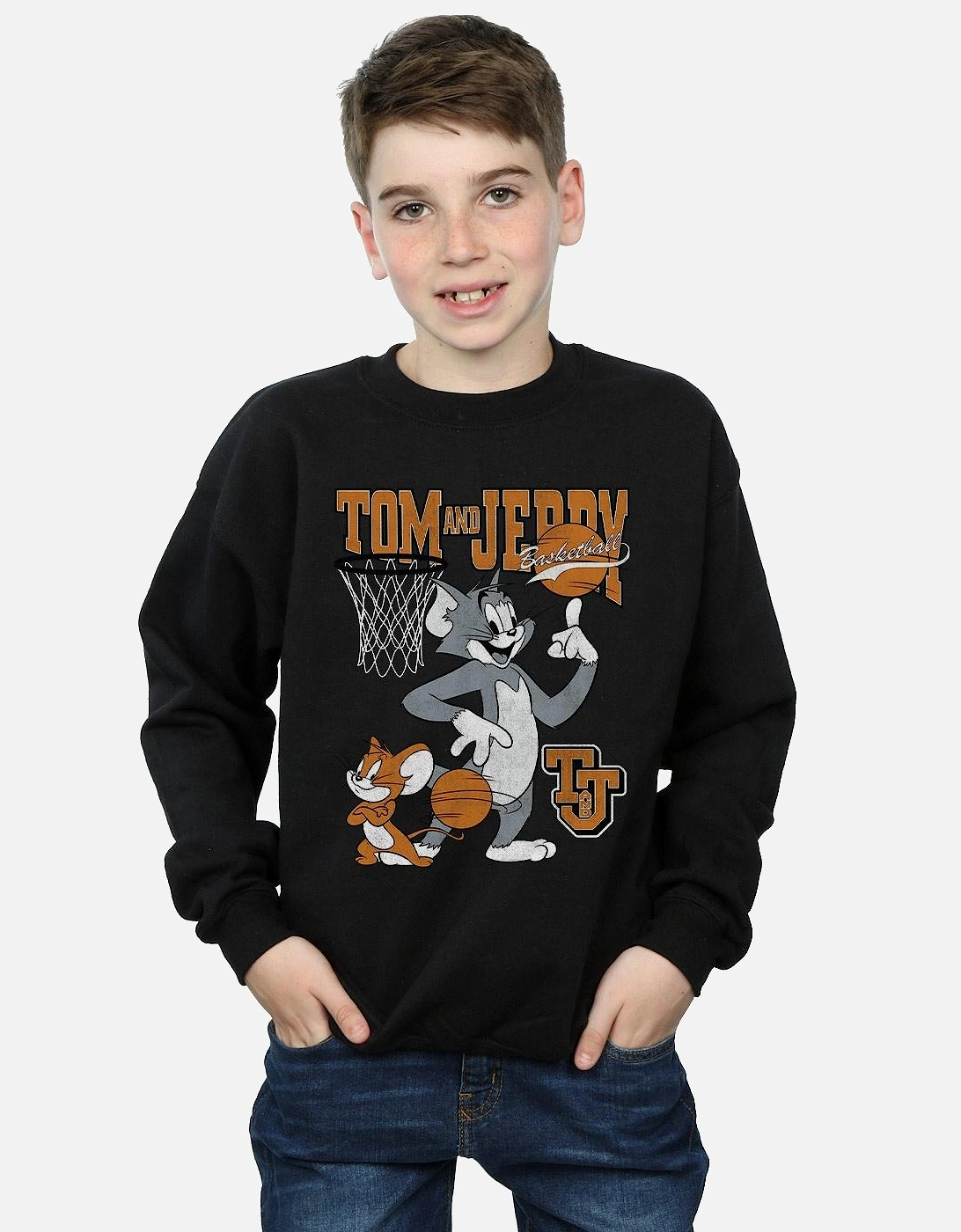 Tom and Jerry Boys Spinning Basketball Sweatshirt