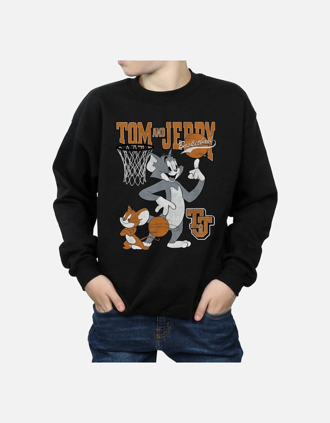 Tom and Jerry Boys Spinning Basketball Sweatshirt