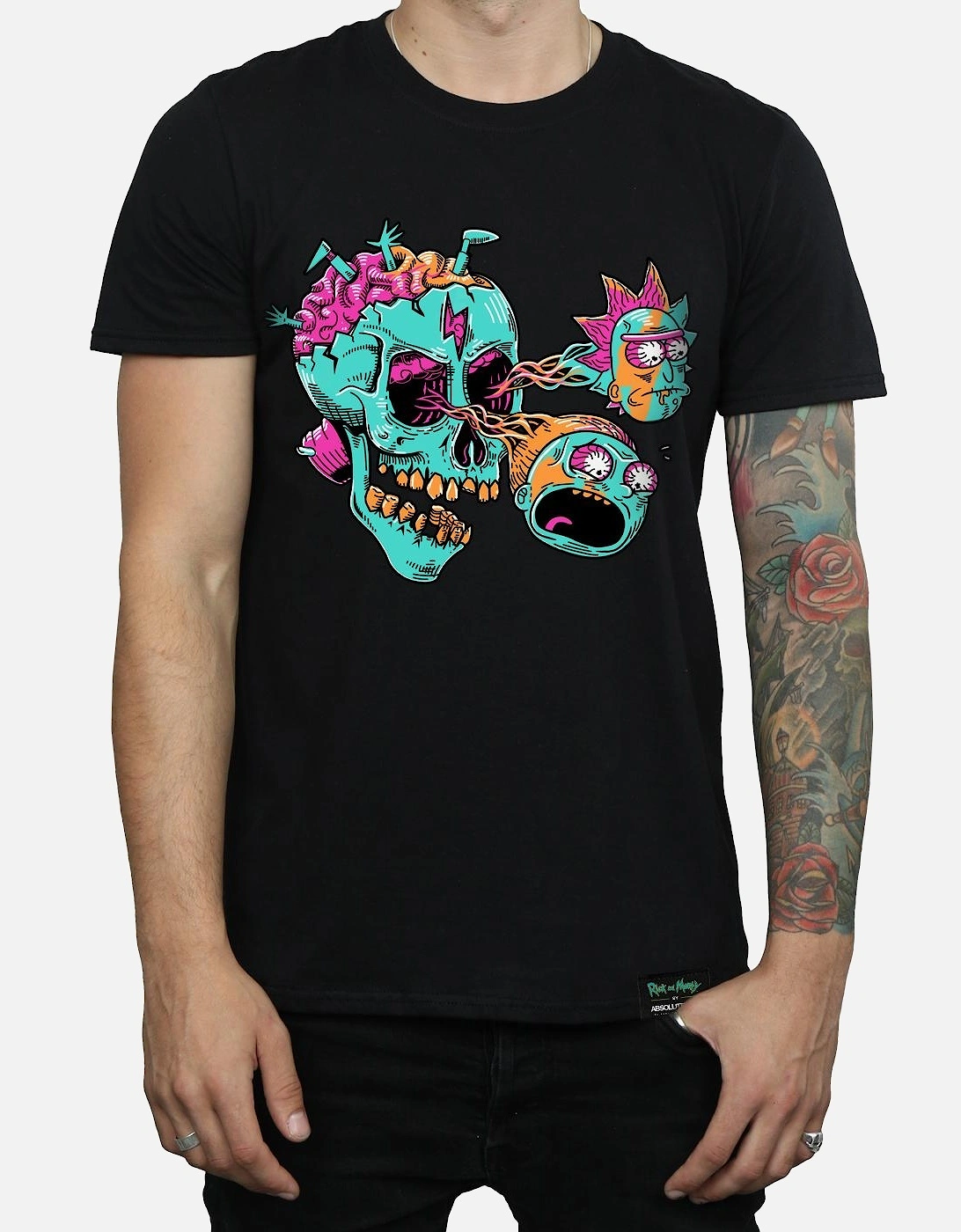 Mens Eyeball Skull Cotton T-Shirt