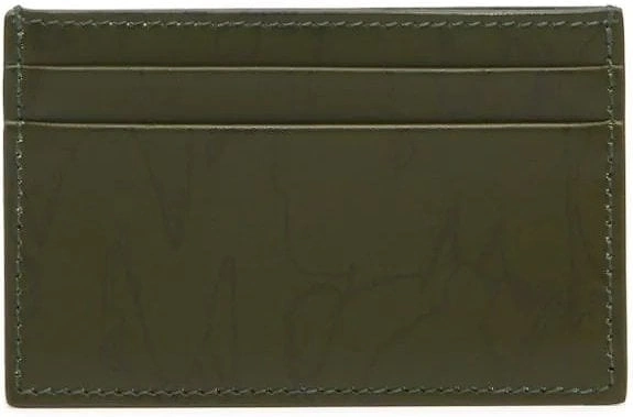 Printed Leather Card Case Khaki