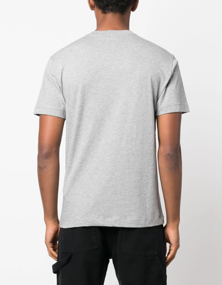 Compass Appliqué Cotton T-Shirt in Grey