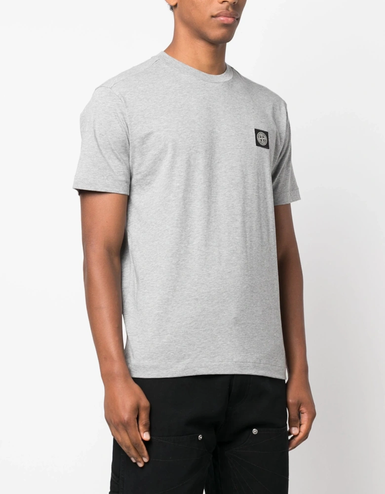 Compass Appliqué Cotton T-Shirt in Grey