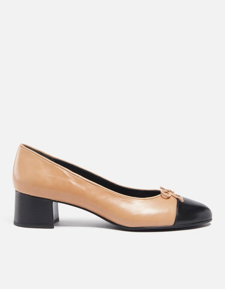 Women's Two-Tone Leather Heeled Pumps